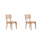 Chaise de salle à manger Giverny en rotin noir et naturel - Lot de 2
