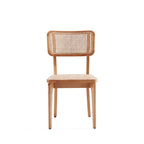 Chaise de salle à manger Giverny en rotin noir et naturel - Lot de 2