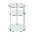 Table ronde à 3 niveaux en verre Designs2Go Classic de Convenience Concepts