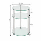 Table ronde à 3 niveaux en verre Designs2Go Classic de Convenience Concepts