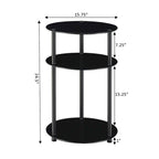 Table ronde à 3 niveaux en verre Designs2Go Classic de Convenience Concepts