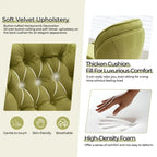 Fauteuil d'appoint pivotant en velours avec pouf Ensemble fauteuil de lecture rond avec repose-pieds, pivotant à 360°, cadre métallique