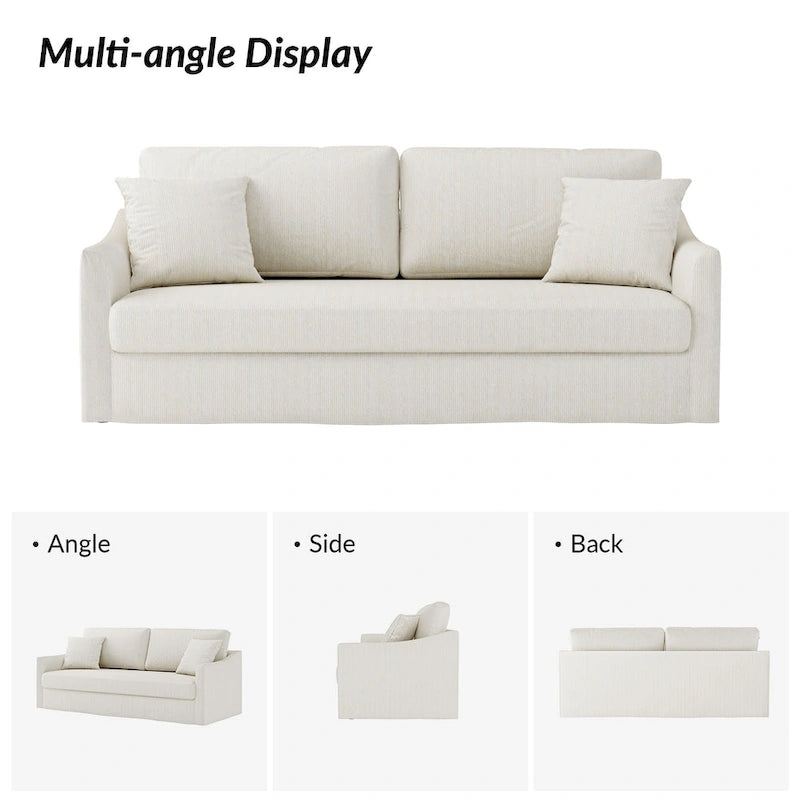 Canapé Volkhard 80.5 moderne déhoussable avec coussin de dossier amovible par