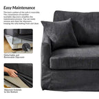 Canapé Volkhard 80.5 moderne déhoussable avec coussin de dossier amovible par
