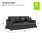 Canapé Volkhard 80.5 moderne déhoussable avec coussin de dossier amovible par