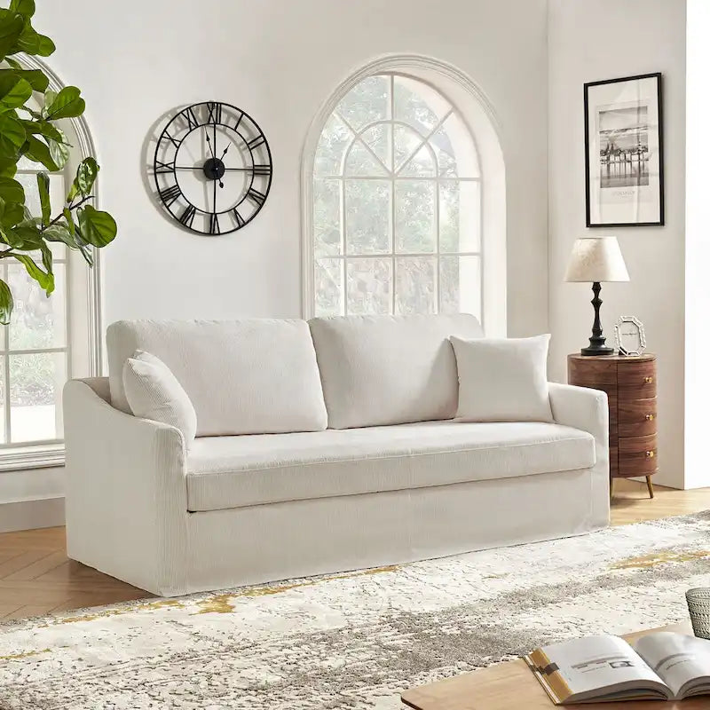 Canapé Volkhard 80.5 moderne déhoussable avec coussin de dossier amovible par