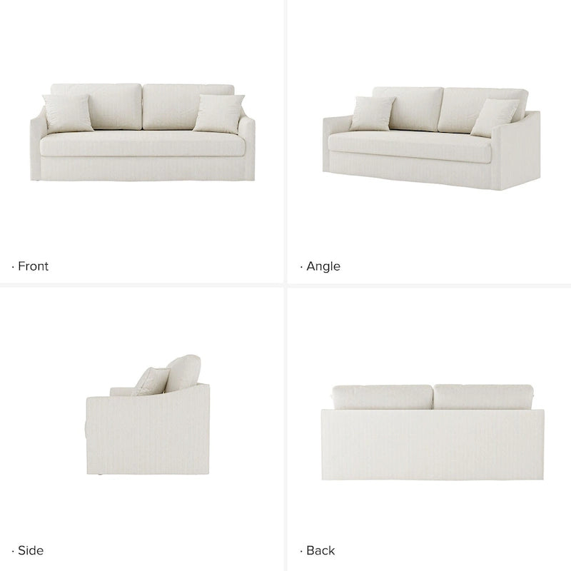 Canapé Volkhard 80.5 moderne déhoussable avec coussin de dossier amovible par