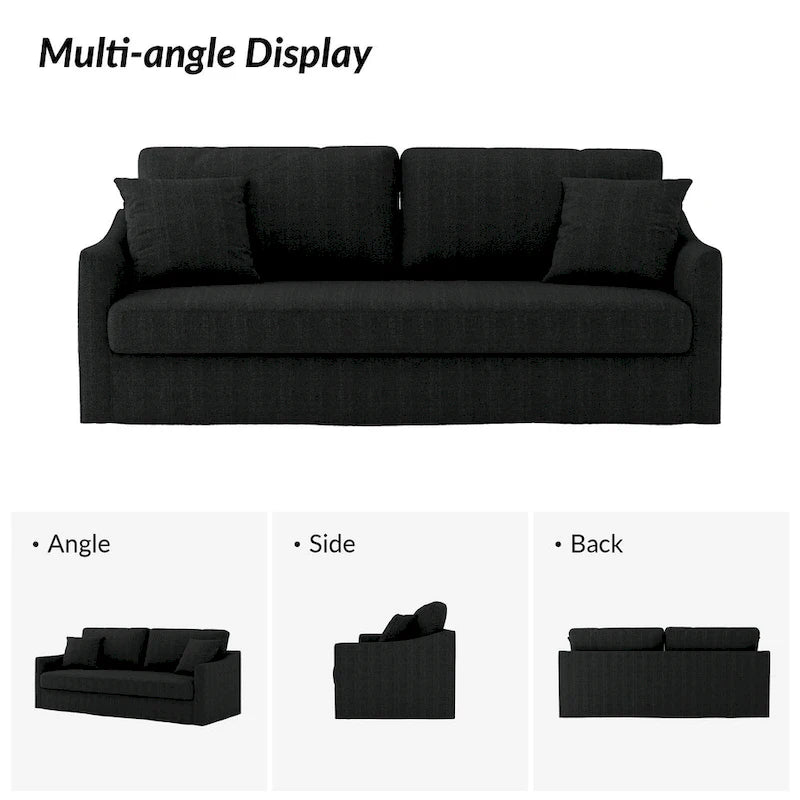 Canapé Volkhard 80.5 moderne déhoussable avec coussin de dossier amovible par