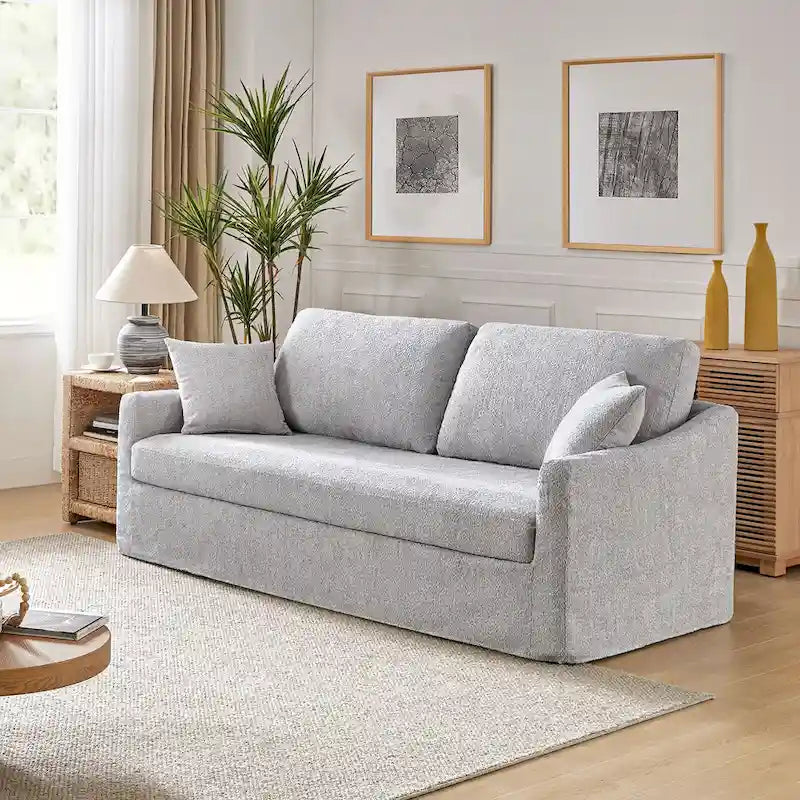 Canapé Volkhard 80.5 moderne déhoussable avec coussin de dossier amovible par