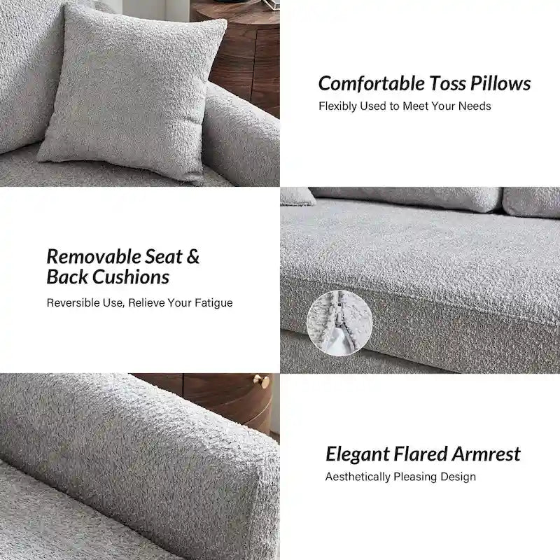 Canapé Volkhard 80.5 moderne déhoussable avec coussin de dossier amovible par