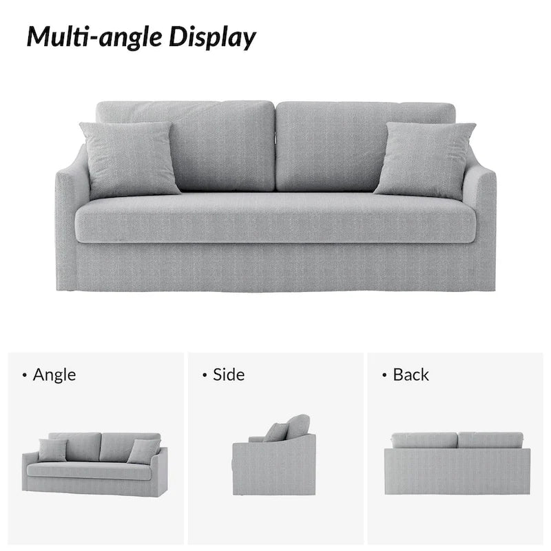 Canapé Volkhard 80.5 moderne déhoussable avec coussin de dossier amovible par