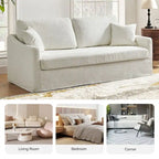 Canapé Volkhard 80.5 moderne déhoussable avec coussin de dossier amovible par