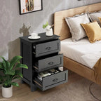 Table de chevet à 3 tiroirs, table d'appoint de chambre, organiseur de rangement
