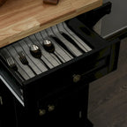 HOMCOM Chariot de cuisine roulant avec plateau en bois d'hévéa, porte-épices, porte-serviettes et tiroirs pour salle à manger