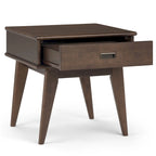 WYNDENHALL Tierney Table d'appoint rectangulaire en BOIS MASSIF de style moderne du milieu du siècle, 22 po de large - 22 L x 20 P x 22 H