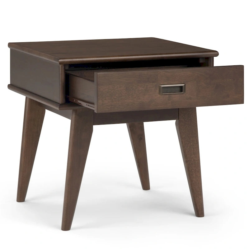 WYNDENHALL Tierney Table d'appoint rectangulaire en BOIS MASSIF de style moderne du milieu du siècle, 22 po de large - 22 L x 20 P x 22 H