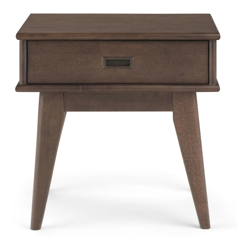 WYNDENHALL Tierney Table d'appoint rectangulaire en BOIS MASSIF de style moderne du milieu du siècle, 22 po de large - 22 L x 20 P x 22 H