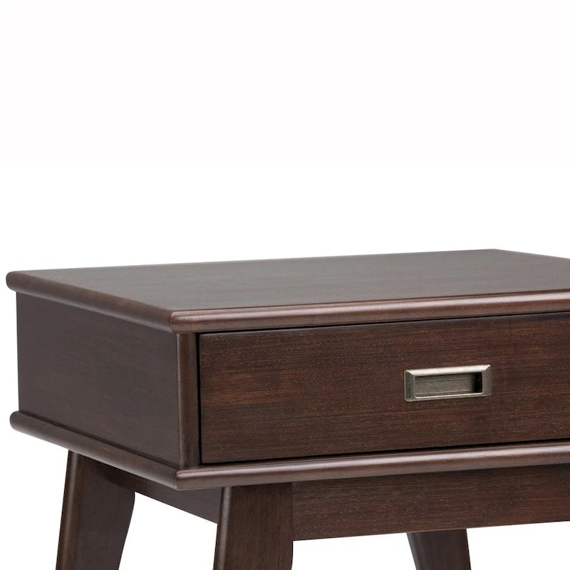 WYNDENHALL Tierney Table d'appoint rectangulaire en BOIS MASSIF de style moderne du milieu du siècle, 22 po de large - 22 L x 20 P x 22 H