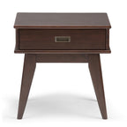 WYNDENHALL Tierney Table d'appoint rectangulaire en BOIS MASSIF de style moderne du milieu du siècle, 22 po de large - 22 L x 20 P x 22 H