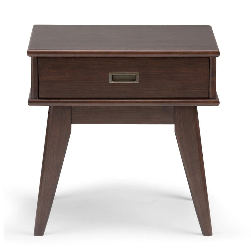 WYNDENHALL Tierney Table d'appoint rectangulaire en BOIS MASSIF de style moderne du milieu du siècle, 22 po de large - 22 L x 20 P x 22 H