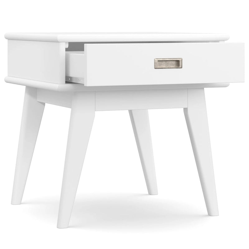 WYNDENHALL Tierney Table d'appoint rectangulaire en BOIS MASSIF de style moderne du milieu du siècle, 22 po de large - 22 L x 20 P x 22 H
