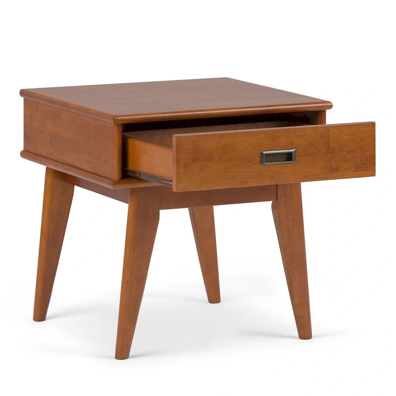 WYNDENHALL Tierney Table d'appoint rectangulaire en BOIS MASSIF de style moderne du milieu du siècle, 22 po de large - 22 L x 20 P x 22 H