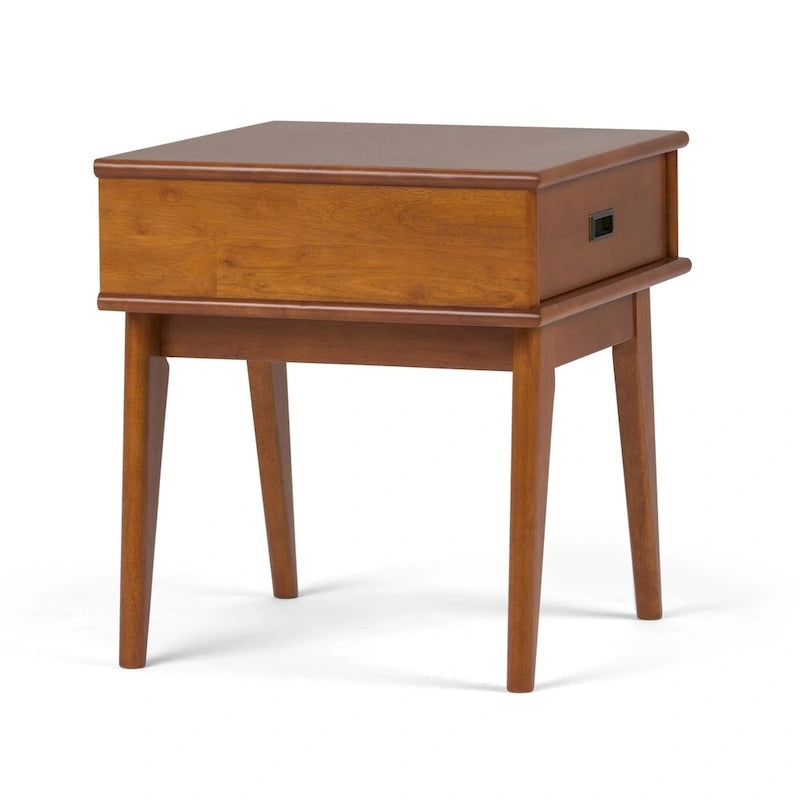 WYNDENHALL Tierney Table d'appoint rectangulaire en BOIS MASSIF de style moderne du milieu du siècle, 22 po de large - 22 L x 20 P x 22 H