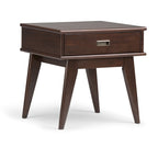 WYNDENHALL Tierney Table d'appoint rectangulaire en BOIS MASSIF de style moderne du milieu du siècle, 22 po de large - 22 L x 20 P x 22 H