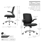 Chaise de bureau Porthos Home Hank, dossier en maille, siège réglable en hauteur