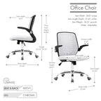Chaise de bureau Porthos Home Hank, dossier en maille, siège réglable en hauteur