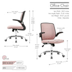 Chaise de bureau Porthos Home Hank, dossier en maille, siège réglable en hauteur