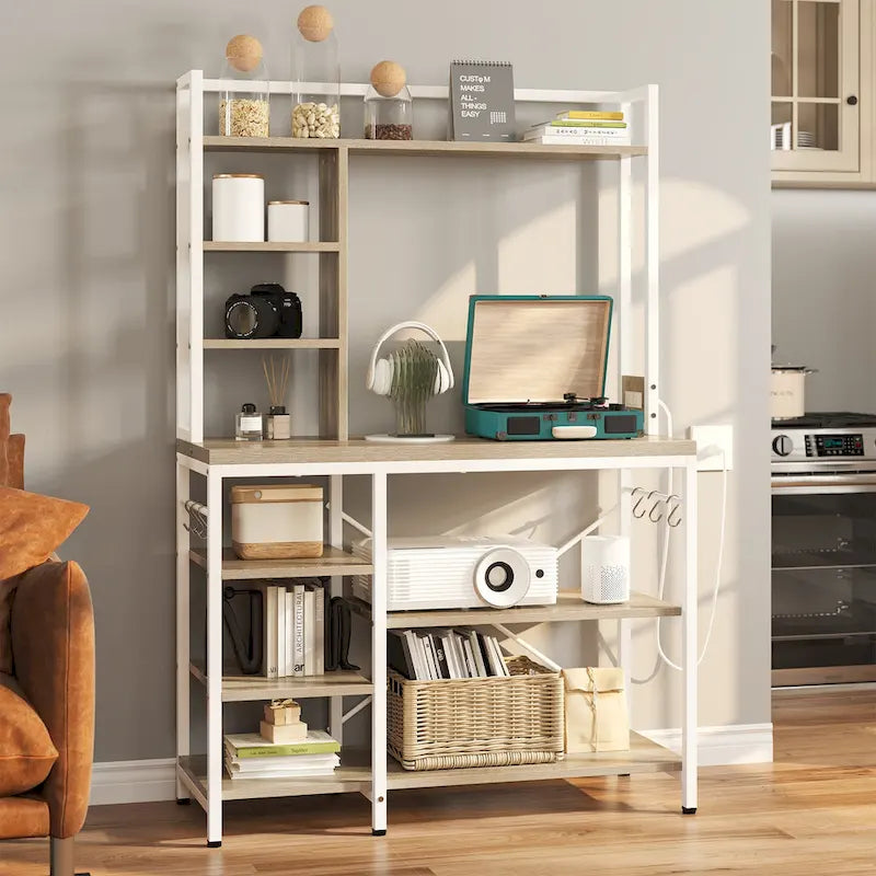 Étagère de cuisine Moasis avec prises de courant, étagère de rangement utilitaire pour micro-ondes