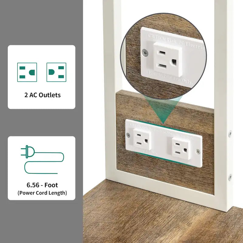 Étagère de cuisine Moasis avec prises de courant, étagère de rangement utilitaire pour micro-ondes