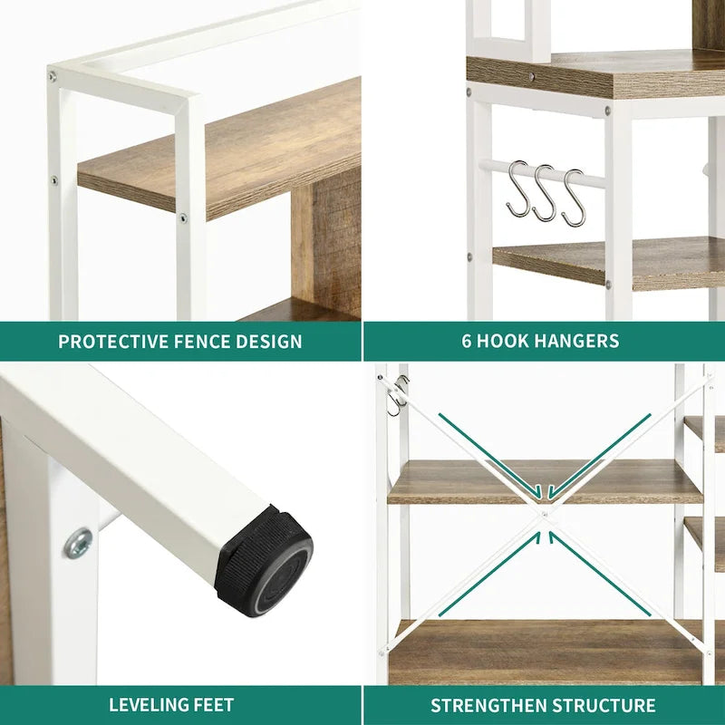Étagère de cuisine Moasis avec prises de courant, étagère de rangement utilitaire pour micro-ondes