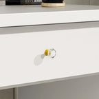 Coiffeuse avec miroir lumineux, étagères de rangement et tiroirs Blanc - 80L x 40l x 140H