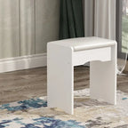 Coiffeuse avec miroir lumineux, étagères de rangement et tiroirs Blanc - 80L x 40l x 140H