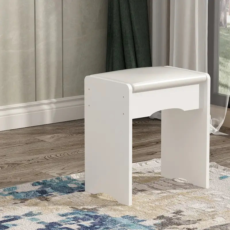 Coiffeuse avec miroir lumineux, étagères de rangement et tiroirs Blanc - 80L x 40l x 140H