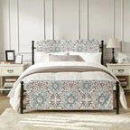 Cadre de lit plateforme en métal tapissé floral Diana Transitional 62 avec housse lavable par HULALA HOME