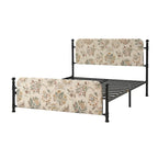Cadre de lit plateforme en métal tapissé floral Diana Transitional 62 avec housse lavable par HULALA HOME