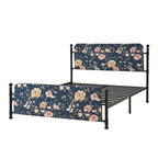 Cadre de lit plateforme en métal tapissé floral Diana Transitional 62 avec housse lavable par HULALA HOME