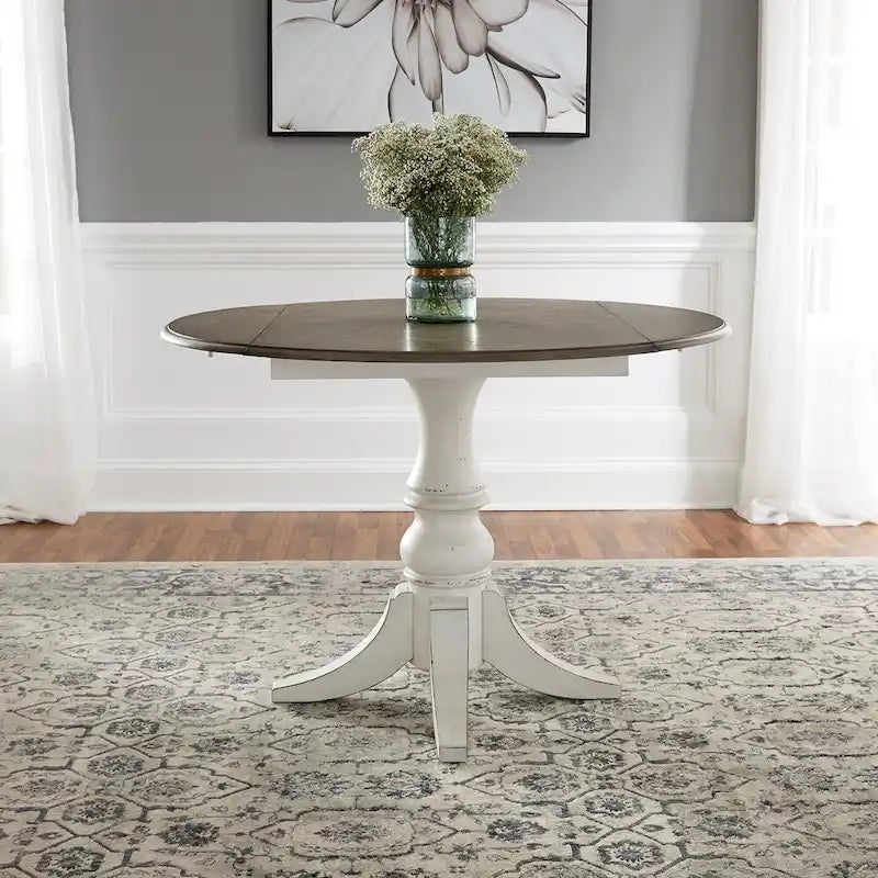 Ensemble de 3 pièces à abattant Magnolia Manor, blanc antique, écorce vieillie