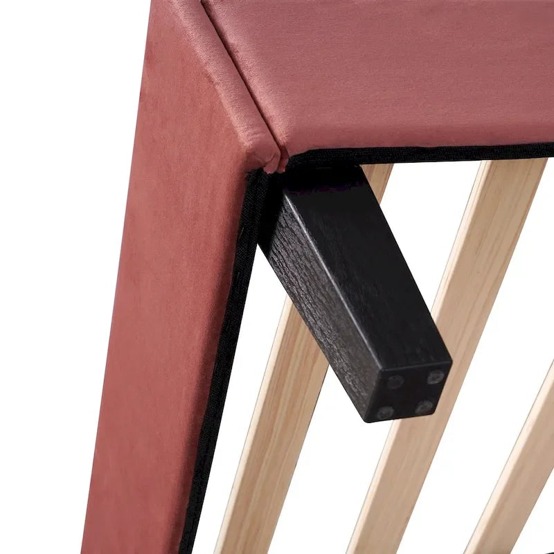 Lit plateforme rembourré avec tête de lit en velours à motif floral