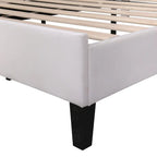 Lit plateforme rembourré avec tête de lit en velours à motif floral