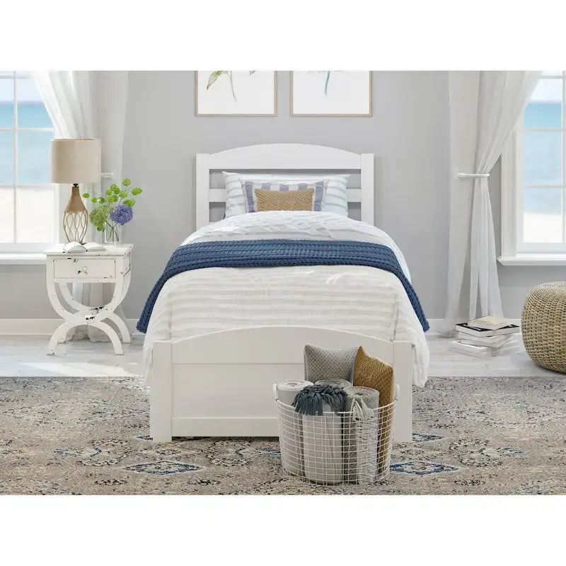 Lit plateforme Warren avec pied de lit et 2 tiroirs de rangement