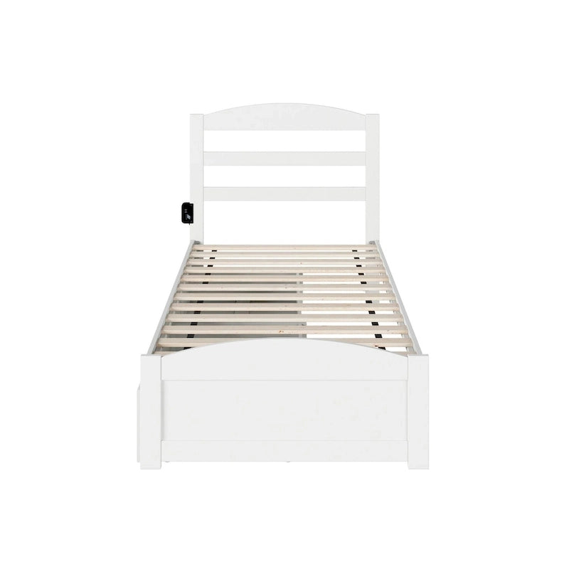 Lit plateforme Warren avec pied de lit et 2 tiroirs de rangement