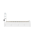 Lit plateforme Warren avec pied de lit et 2 tiroirs de rangement