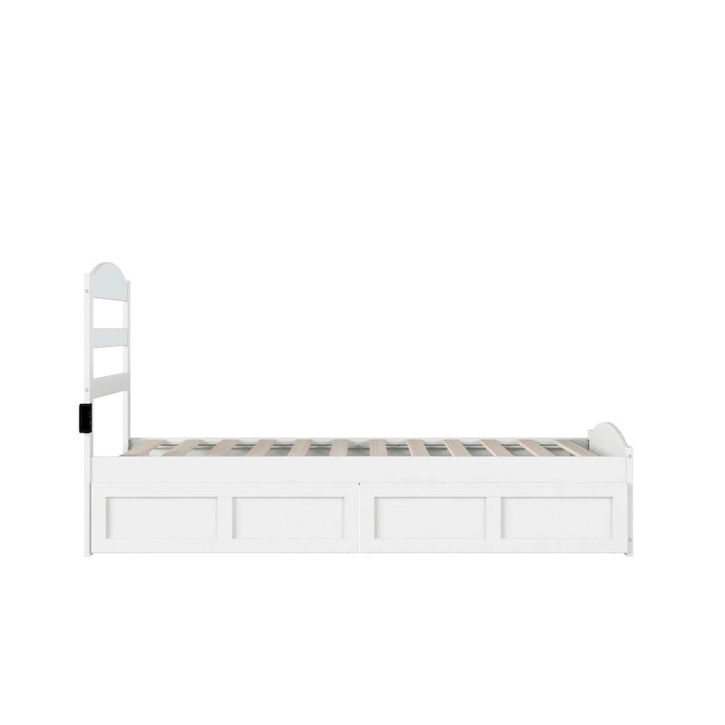 Lit plateforme Warren avec pied de lit et 2 tiroirs de rangement