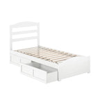Lit plateforme Warren avec pied de lit et 2 tiroirs de rangement