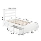 Lit plateforme Warren avec pied de lit et 2 tiroirs de rangement