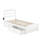 Lit plateforme Warren avec pied de lit et 2 tiroirs de rangement
